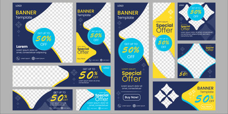 this elegant banner collection. Ad banner templatesのイラスト素材