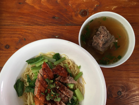 Dried Yellow Rice Noodles with Duck, Thailand Foods