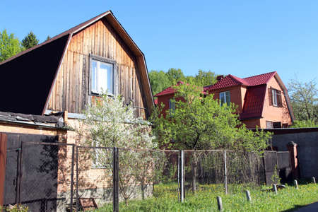 Countryside houses in the summer day. Eastern Europe, Russiaのeditorial素材
