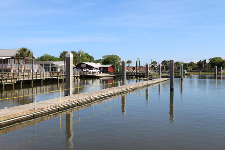 The waterfront in the Amelia Island Historic District (Old Town), Fernandina Beach, Florida, USAの写真素材