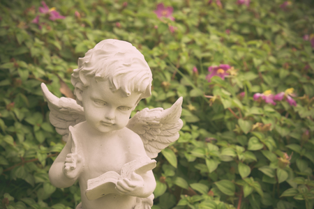 Cupid stucco in the gardenの写真素材