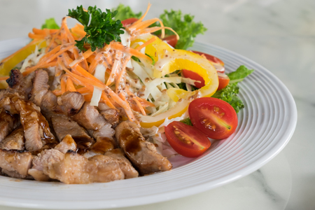 Roasted pork saladの写真素材