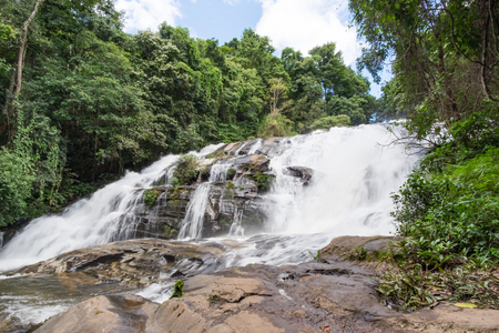 Pha Dok Seaw Waterfall in Mae klang luang village, Doi Inthanon National park, Chiangmai, Thailand.の写真素材