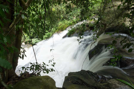 Pha Dok Seaw Waterfall in Mae klang luang village, Doi Inthanon National park, Chiangmai, Thailand.の写真素材