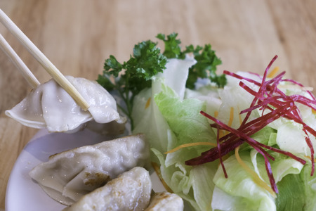 Gyoza or dumplings. (Japanese food, Chinese food)の写真素材