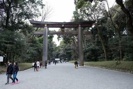 Tokyo,Japan-March 13,2016, Meiji Shrine or Meiji Jingu, Tokyo, Japanのeditorial素材