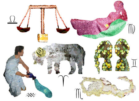 Zodiac signs of polygonsのイラスト素材