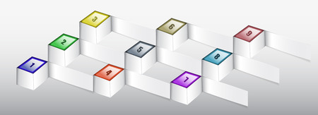 Infographics template with paper dice and numbersのイラスト素材