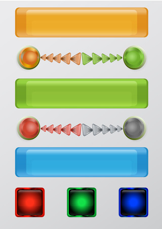 Set of colorful 3d buttons, arrows and bannersのイラスト素材