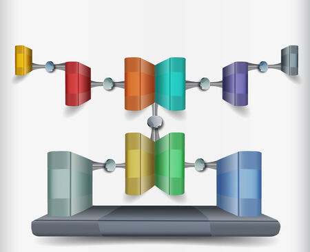 Infographics template with books for webdesignのイラスト素材