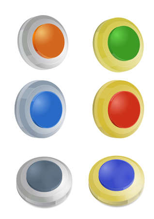 Set of colorful 3d buttons for webdesign and infographicのイラスト素材