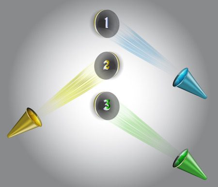 Design step by step template for website with spotlightsのイラスト素材