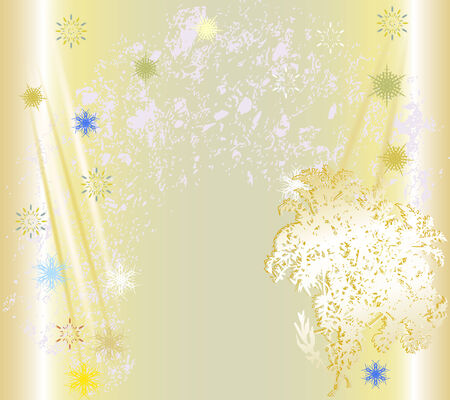 Winter christmas cracked parchment with snowflakes and flowerのイラスト素材