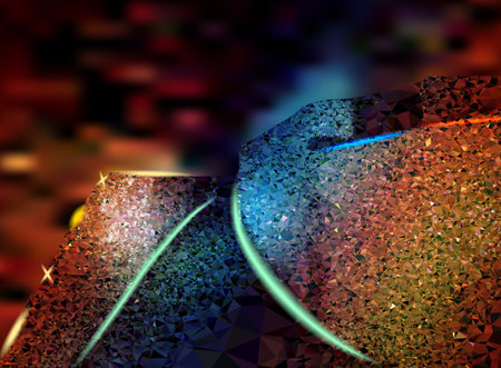 Night romantic road around the castle wall with lightingのイラスト素材