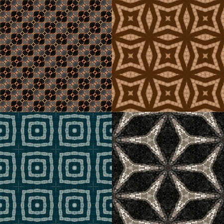 Abstract seamless pattern mosaic of generated texture reminiscent of antique tilesの写真素材