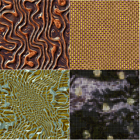 Set of generated texture resembling metal grateの写真素材