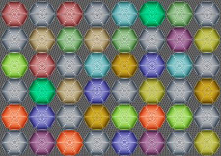 Abstract background with hexagonal colorful objectsのイラスト素材