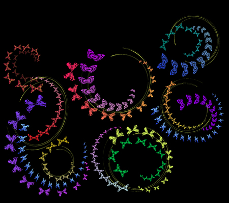 Swarm of butterflies and mothのイラスト素材