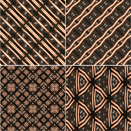 Set of seamless generated textures with geometry motifsの写真素材