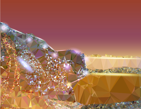 Abstract gold background with light reflectionsのイラスト素材