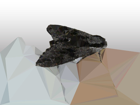 Black moth sitting on a pink and white backgroundのイラスト素材