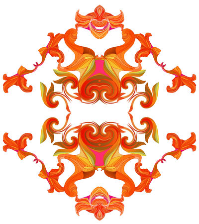 Abstract ornamental pattern with exotic flowersのイラスト素材