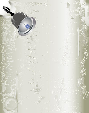Silver vintage cracked paper with silver bellのイラスト素材