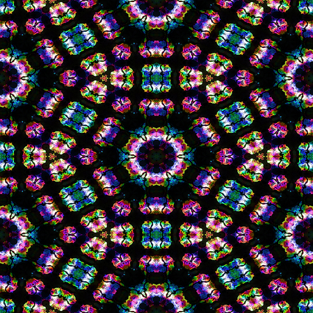 Abstract kaleidoscopic pattern reminiscent of stained glassの写真素材
