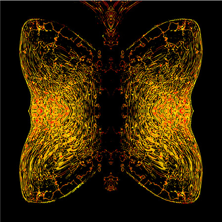 Abstract background with stylized golden butterflyのイラスト素材