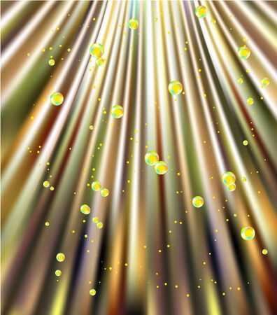 Abstract background with rays and gold ballsのイラスト素材