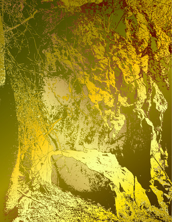 Abstract gold and green background resembling rock structureのイラスト素材