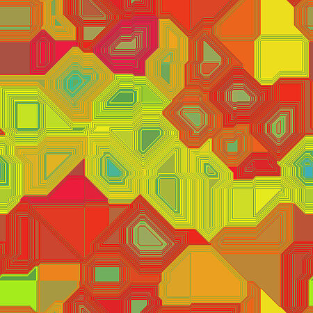 Abstract futuristic background with green and orange geometric shapesの写真素材
