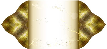 Vintage cracked paper with decorative golden edgesのイラスト素材