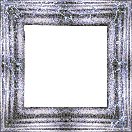 Vintage silver frame with cobwebのイラスト素材