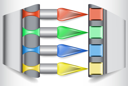 Infographics design template with arrows and buttons resembling metal door to the safe boxのイラスト素材