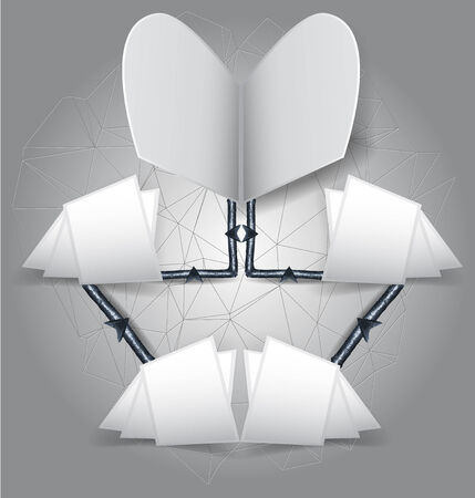 Infographics paper template on a polygonal backgroundのイラスト素材