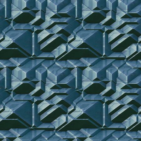Seamless abstract 3d pattern of metal blocksの写真素材