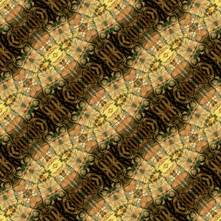 Abstract seamless gold and brown snake patternの写真素材