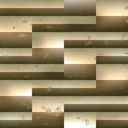 Gold and beige 3d pattern of polished blocksの写真素材