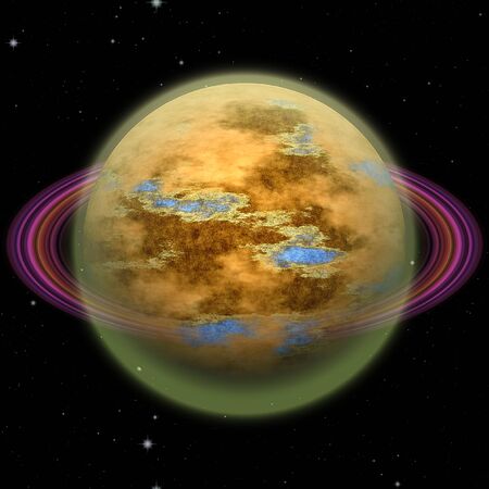 Abstract planet with continents and oceanの写真素材
