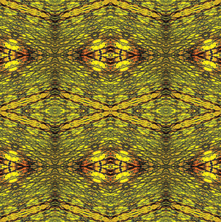 Abstract seamless gold and green pattern with stylized reptile skin