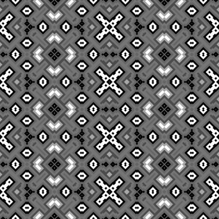 Simple retro black and white seamless pattern of squaresの写真素材