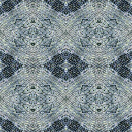 Abstract seamless blue and gray pattern with stylized snake structureの写真素材