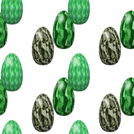 Seamless Easter eggs pattern with green and gray marble structureの写真素材