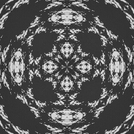 Abstract black and white retro pattern reminiscent of laceの写真素材