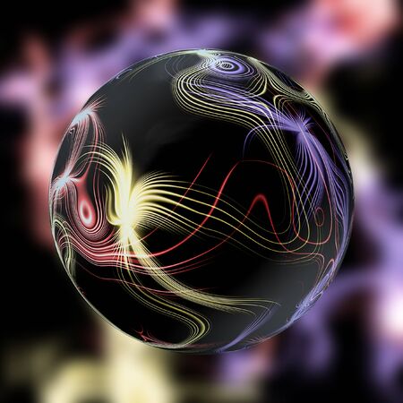 Luminous dark magic ball with plasma beamsの写真素材