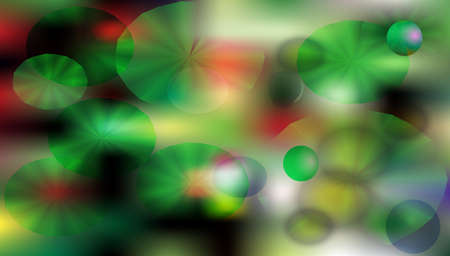 Summer background with bubbles and stylized water lily leavesのイラスト素材