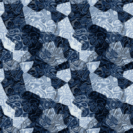 Abstract seamless dark blue marbled pattern