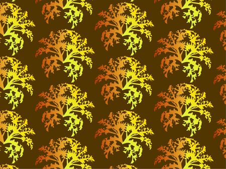 Seamless pattern of plants in autumn colorsのイラスト素材