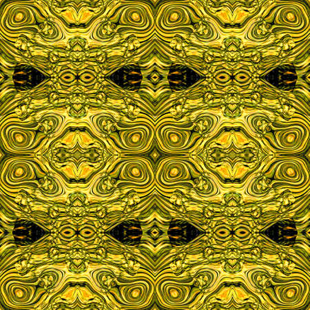 Abstract seamless black and gold pattern with ornamental texture resembling ethnic motifsの写真素材